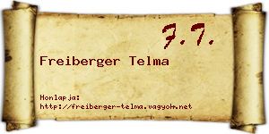 Freiberger Telma névjegykártya